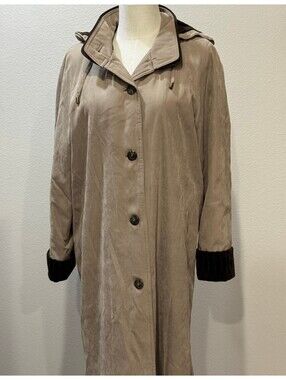 Gallery Hooded Coat with Forest Green Pleated Trim